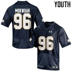Notre Dame Fighting Irish Youth Pete Mokwuah #96 Navy Blue Under Armour Authentic Stitched College NCAA Football Jersey LNC1599EY